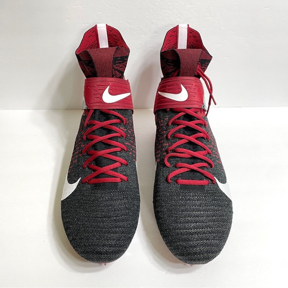 Nike Alpha Menace Elite 2 Flyknit Football Cleats Black Red BV2077-003 Size 14 - Picture 1 of 7